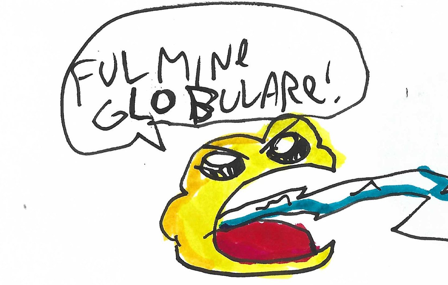 Emoji con fulmine globulare