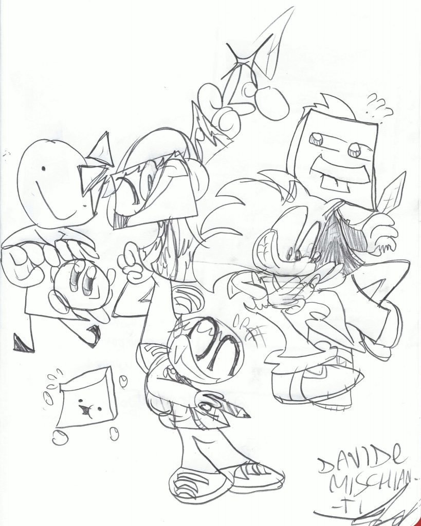 Io che disegno Minecraft Sonic Kirby StickMan