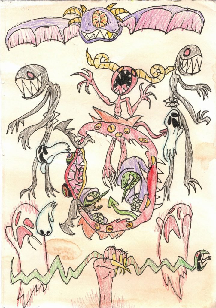 Capolettera mostri e demoni